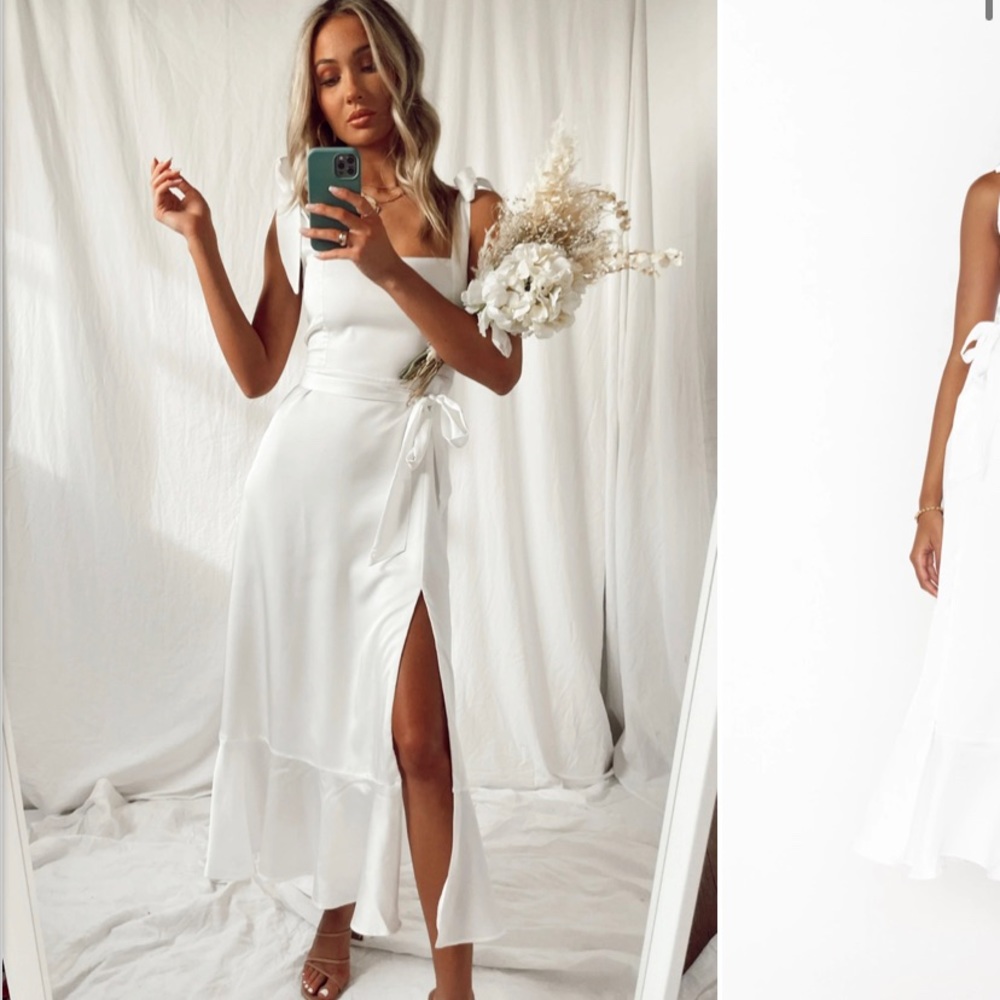 White Garden Midi Dress